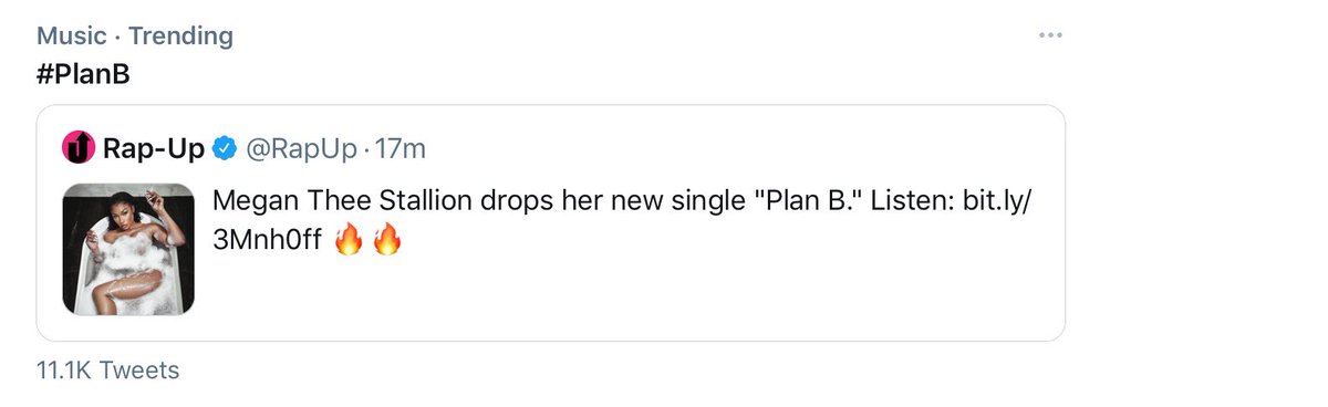 #PLANB is trending!
<a href="/theestallion/">TINA SNOW</a>