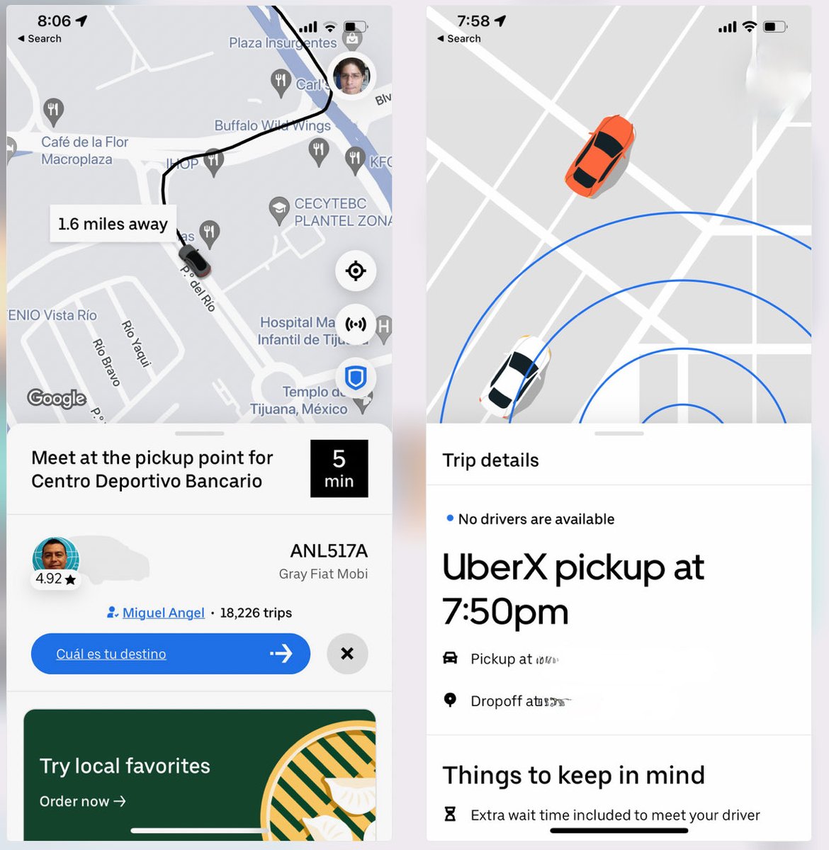ivanreyes's tweet photo. Aguas con estos conductores de @Uber en Tijuana. Pedro José Dodge Attitude AKS829A y en especial con Miguel Ángel Fiat Mobi ANL517A. 

Ahora resulta que debes de ir a donde ellos quieren y pagar en efectivo porque si no, te cancelan el viaje… 

Muchos hacen esta práctica. https://t.co/EaHYDAnjGA