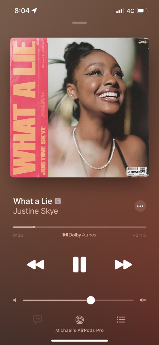 iammichaelkay's tweet photo. @JustineSkye  this song pretty pretty! You got me in my feels sending this shiii to my ex  #WhatALie https://t.co/c1Gn4tDUJR
