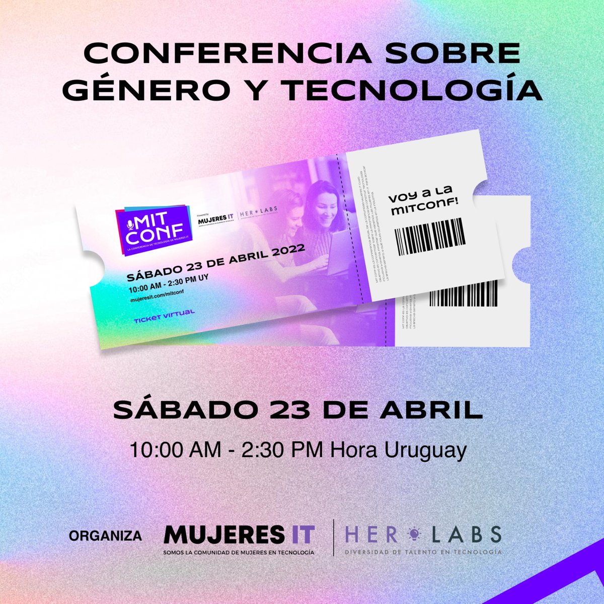matiaspirez's tweet photo. 👩🏻💻🎙️#TestingParaTodos te invita a participar de la #Mitconf organizada por @mujeresituy y @her_labs 🎙️
🎁👉 Participá por entradas aquí https://t.co/9eHs4CwCsj
🗓️ Agenda: https://t.co/Y9r02M3lla https://t.co/pNMmeb10qW