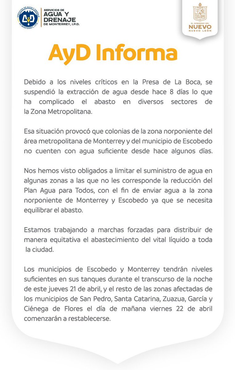 Agua y Drenaje Mty tweet media