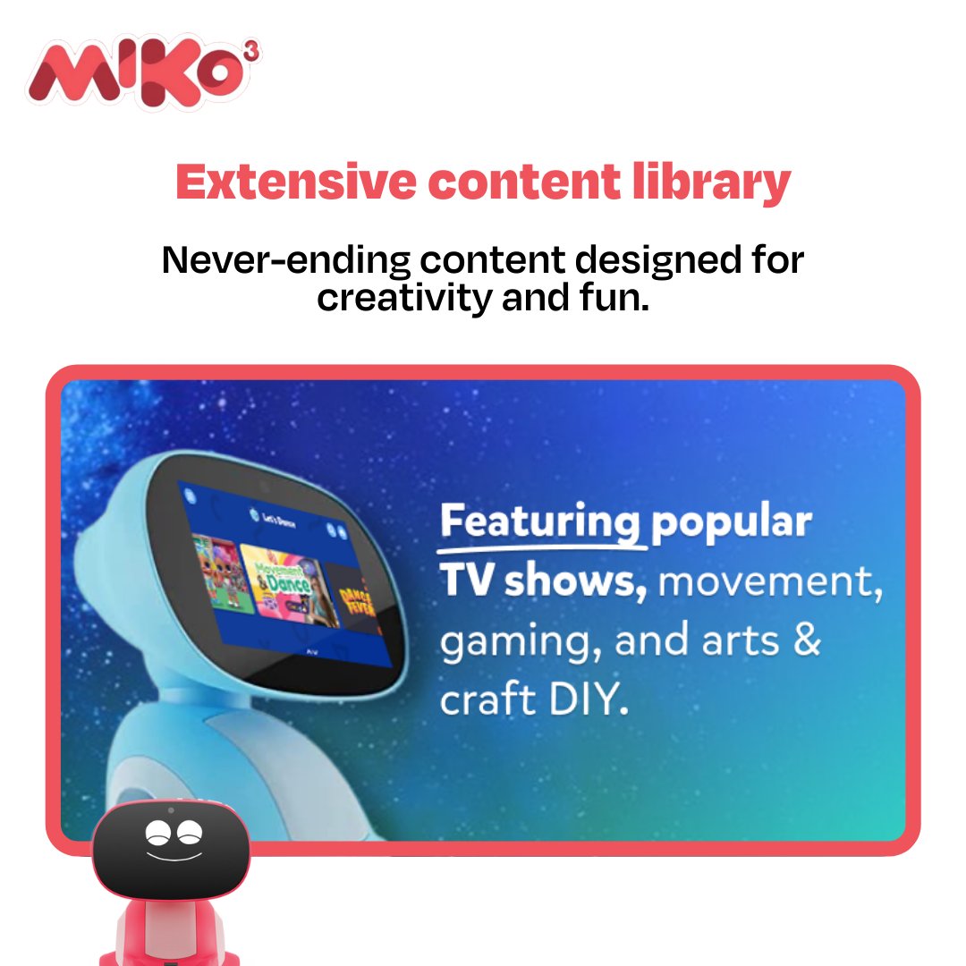 MikoRobot's tweet photo. ๐๐ข๐๐จ๐จ๐๐ฅ๐.๐๐ ๐ข๐ฌ ๐๐๐ซ๐!
It's official: The world's leading kids streaming platform is now available on your Miko 3. Explore 100+ tv shows with your kids.
#Miko #Miko3 #MikoUpdates #MikoNewApps #Kidoodletv #RobotForKids #AI #KidsRobot https://t.co/37IGvgtWWt
