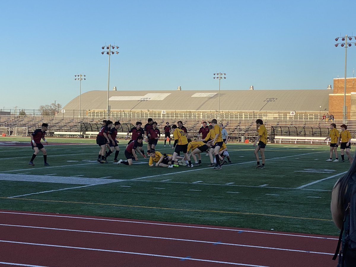 Watching Daddy coach and our Mustangs play! 🏉 #mortonpride #orgullomorton