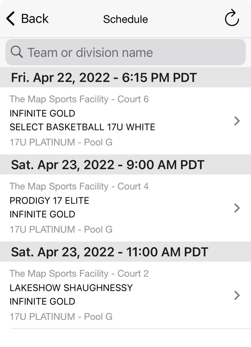 Infinite 17u Gold schedule at <a href="/TheHoopCircuit/">The Hoop Circuit 🏀</a> this weekend.