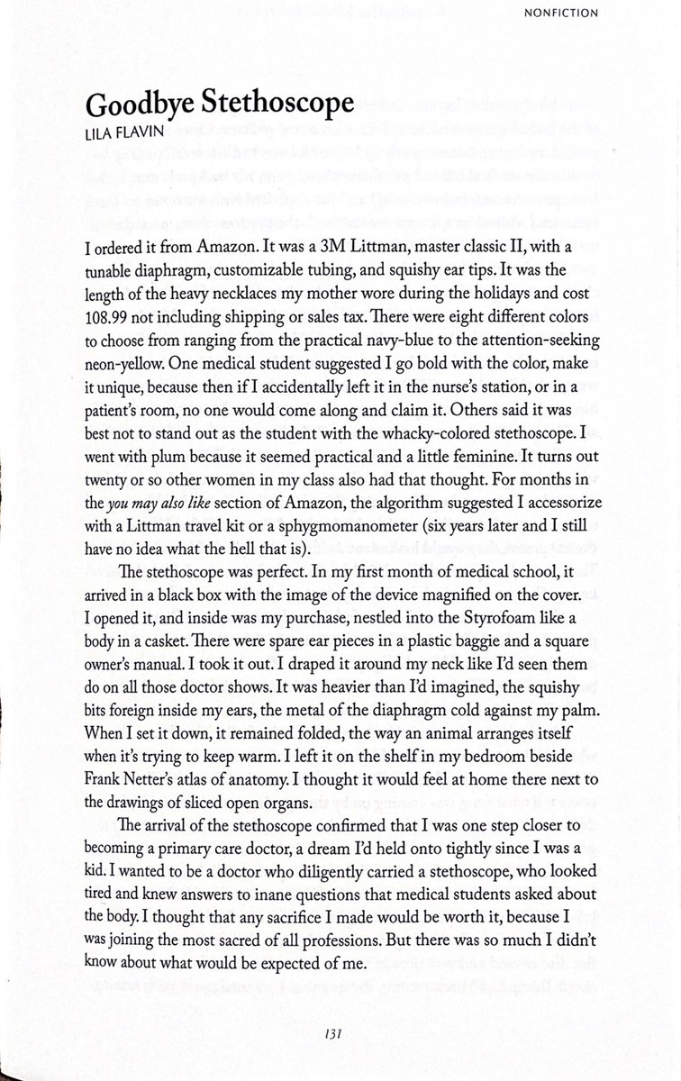 lilaflavin's tweet photo. Excited to share my personal essay published in the examined life!! 🎉 🎉 

It’s called “Goodbye stethoscope”

It’s ab the sacrifices we make in this career &amp; the ones we choose not to make. 

https://t.co/CCNE3sGJct https://t.co/QbnJBKbF8l