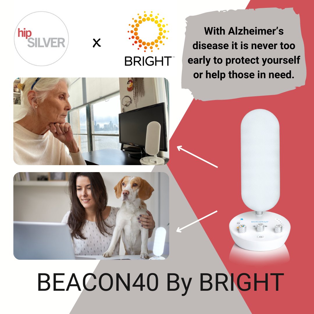 hipsilver's tweet image. #HipSilver is partnering with #BRIGHT to help families decelerate and prevent #Alzheimer’s disease. 

The BEACON40 lighting system delivers a 40Hz light frequency, which is scientifically proven to improve sleep, mental acuity, memory, and attention.

tinyurl.com/HSBright