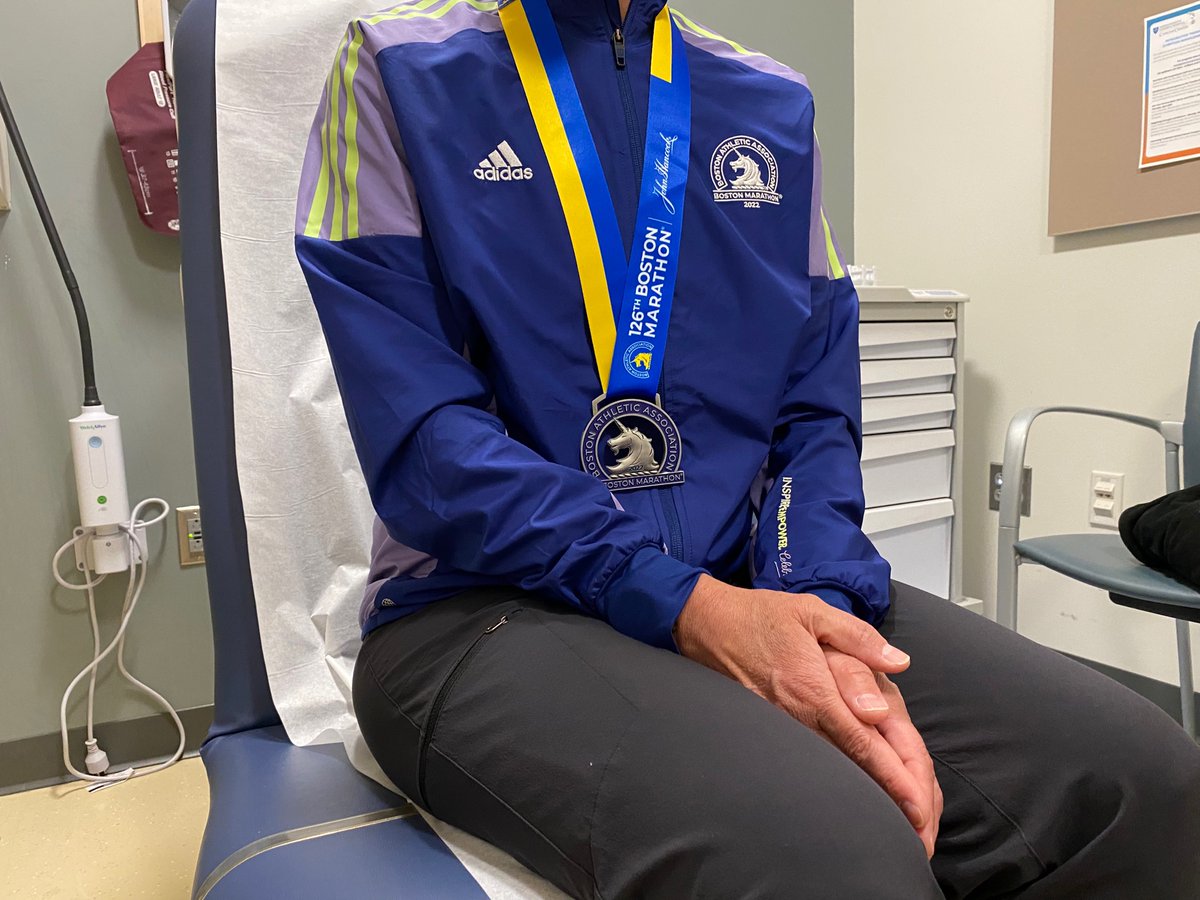 Made my day!! My patient with myeloma completed the Boston marathon in record time on daratumumab and revlimid❣️Everything is possible with #mmsm