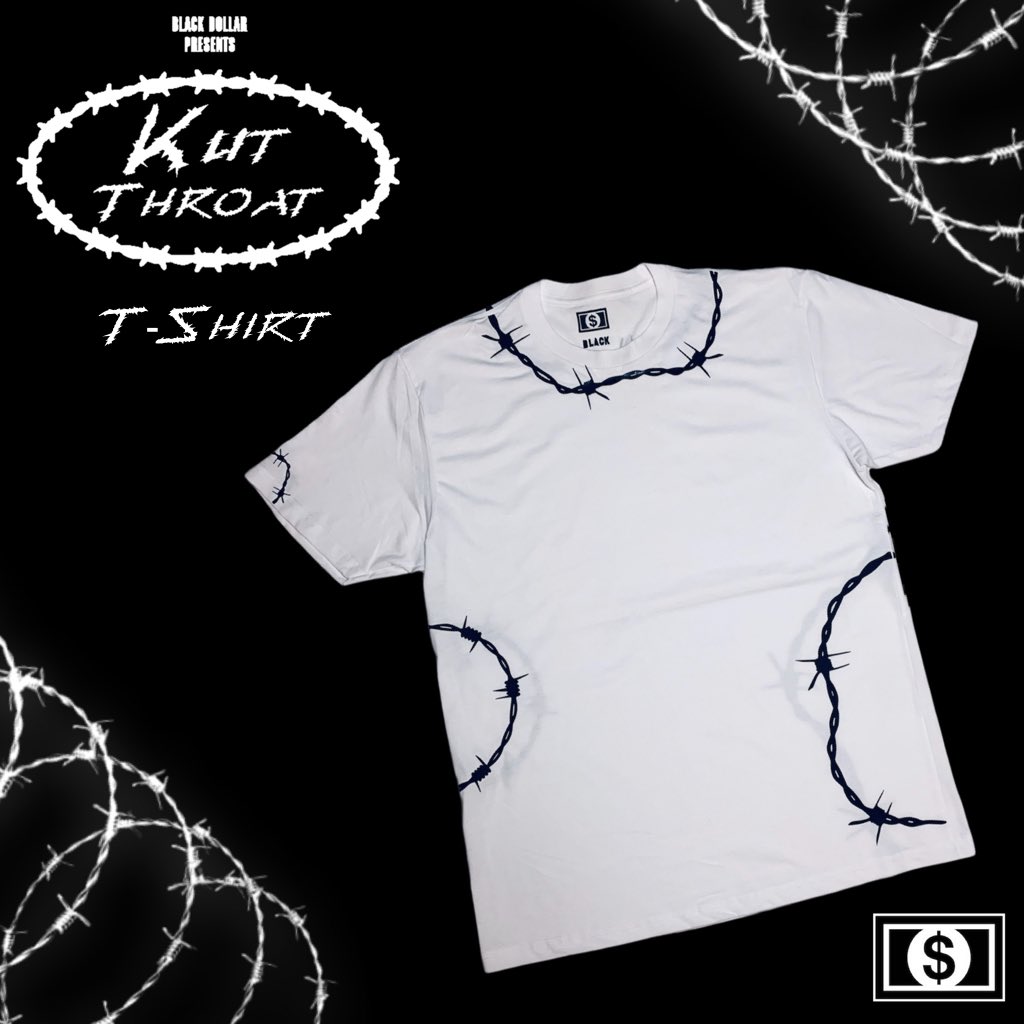 Presenting our ⛓ Kut Throat ⛓ T-Shirt

A soft, Premium Cotton / Polyester T-Shirt engulfed in our Barbed Wire Design 

🖤 blackdollarfashion.com/product-page/k… 🖤
“We. Are. Fashion.”
@blackdollarfash 

#Mensfashion #streetwear #fashionblogger #streetfashion #fashion