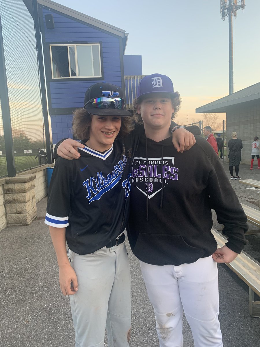 Always good to see a fellow Cobra teammate across the diamond.