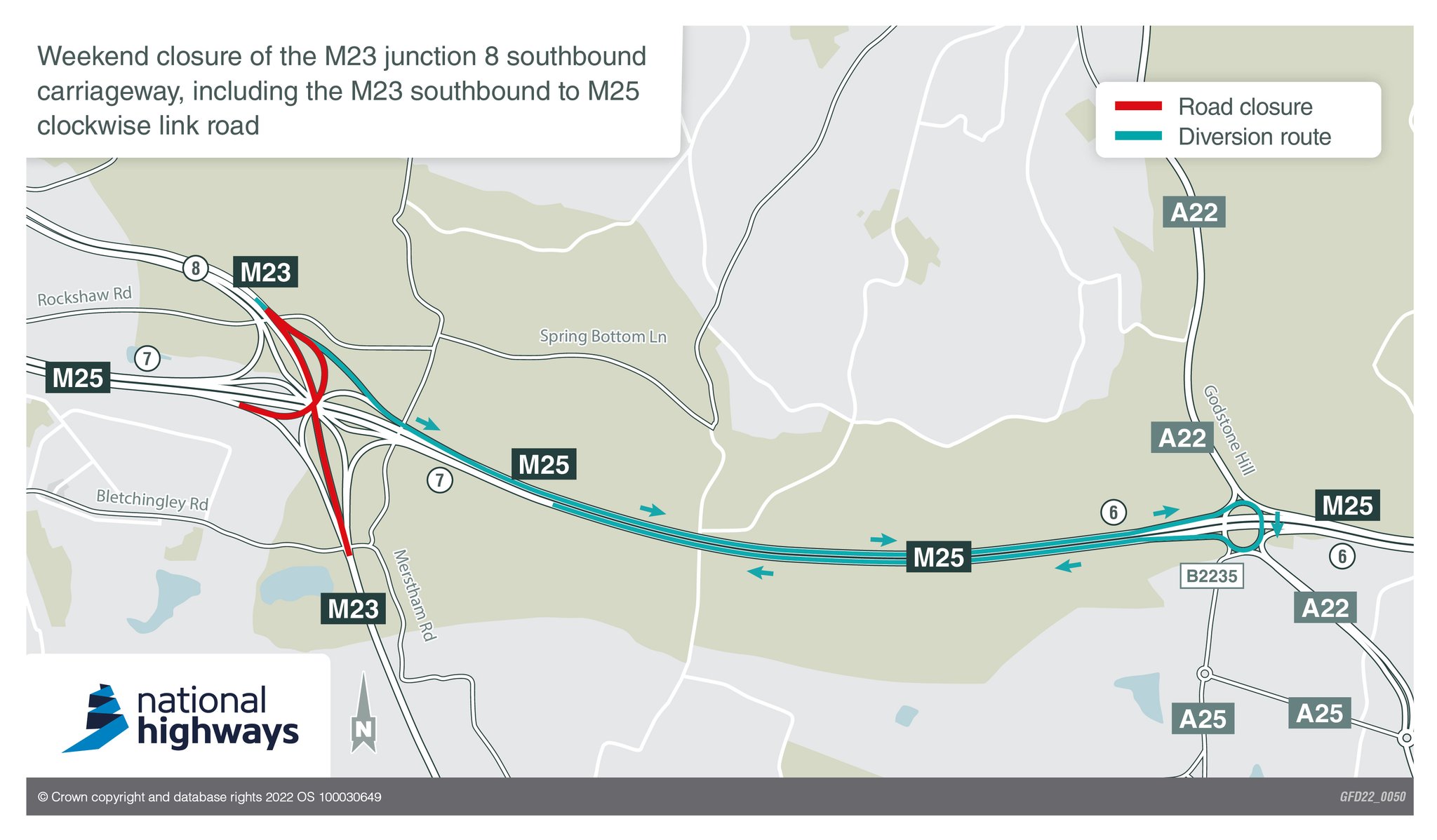 National Highways SouthEast on Twitter "The M23 J8 southbound