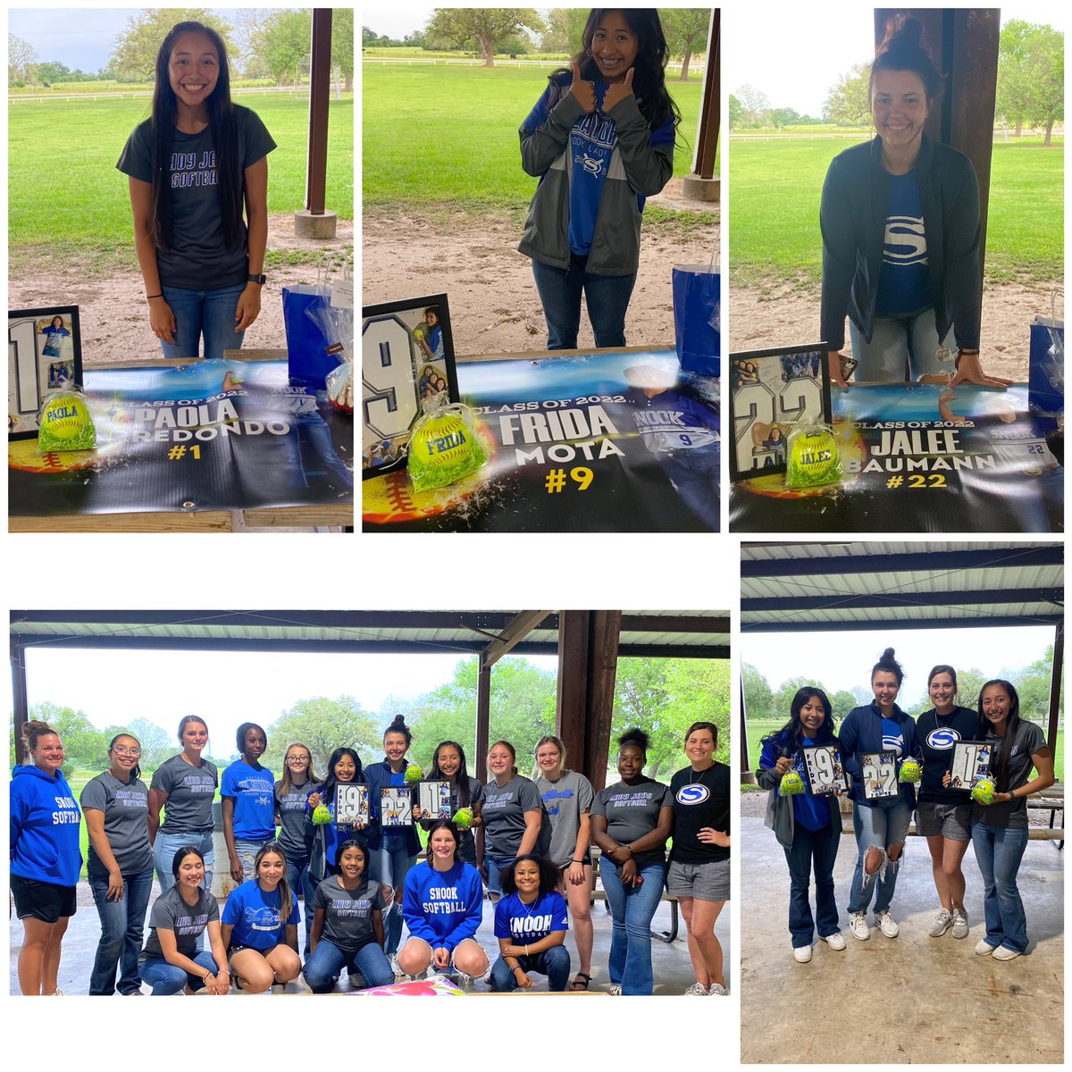 Tonight we honored our 3 seniors- such an amazing group of ladies and leaders!! #take_flight <a href="/SnookAthletics/">Snook Athletics</a>