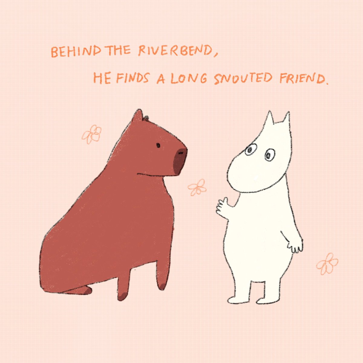 breadsoupcat's tweet photo. day 21 #capypril - friend! https://t.co/P33CixX1ph