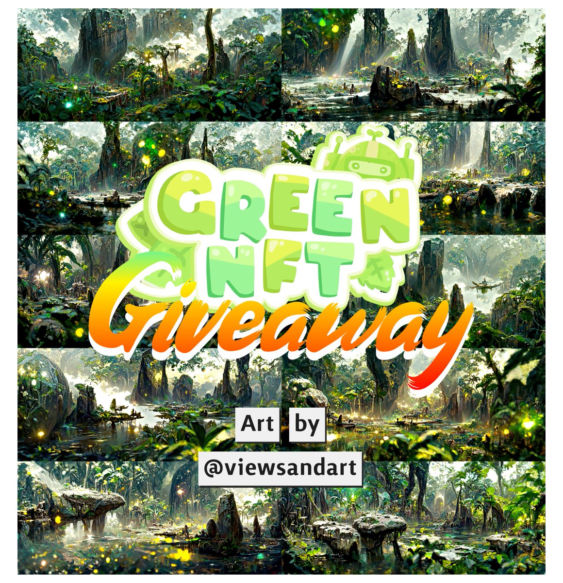 GreenNFTus's tweet photo. GM! @viewsandart and @GreenNFTus are giving away two #green pieces in honor of #EarthWeek2022!

"The Greenery 05" &amp; "The Greenery 07"
Follow @viewsandart &amp; @GreenNFTus 
RETWEET ♻️
Tag a buddy who needs to #goGREEN for Earth Week!

24 hours! GO!

#NFTCommunity #NFTGiveaway https://t.co/t7M10QaEb9
