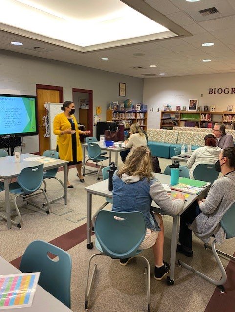 VMSTheMathLady's tweet photo. Kudos to @1MathFanatic , Amanda Berry & Anna Crisp for supporting @GibsonGrizzlies with math PD regarding small group instruction for specific math standards yesterday!! Thanks to the faculty for their active engagement!! #InServiceOf #Collaboration #wsfcsmath https://t.co/6qy61RehmZ