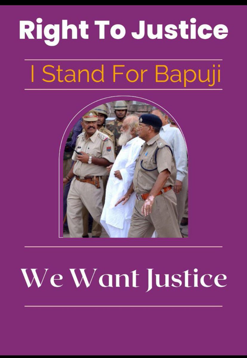 <a href="/YuwaSewaSangh/">Yuwa Sewa Sangh Ashram Official</a> <a href="/asharamjibapu_/">Sant Shri Asharamji Bapu</a> पूज्य Sant Shri Asharamji Bapu को साजिश के तहत फंसाया गया है तथा अभी उनको जमानत तक भी नहीं दी जा रही है जबकि ये उनका Right To Justice है, उनकी निर्दोषता के ढेरों सबूत होने के बावजूद भी कोई राहत नहीं मिल रही है। #IWantJustice क्योंकि I Stand For Bapuji