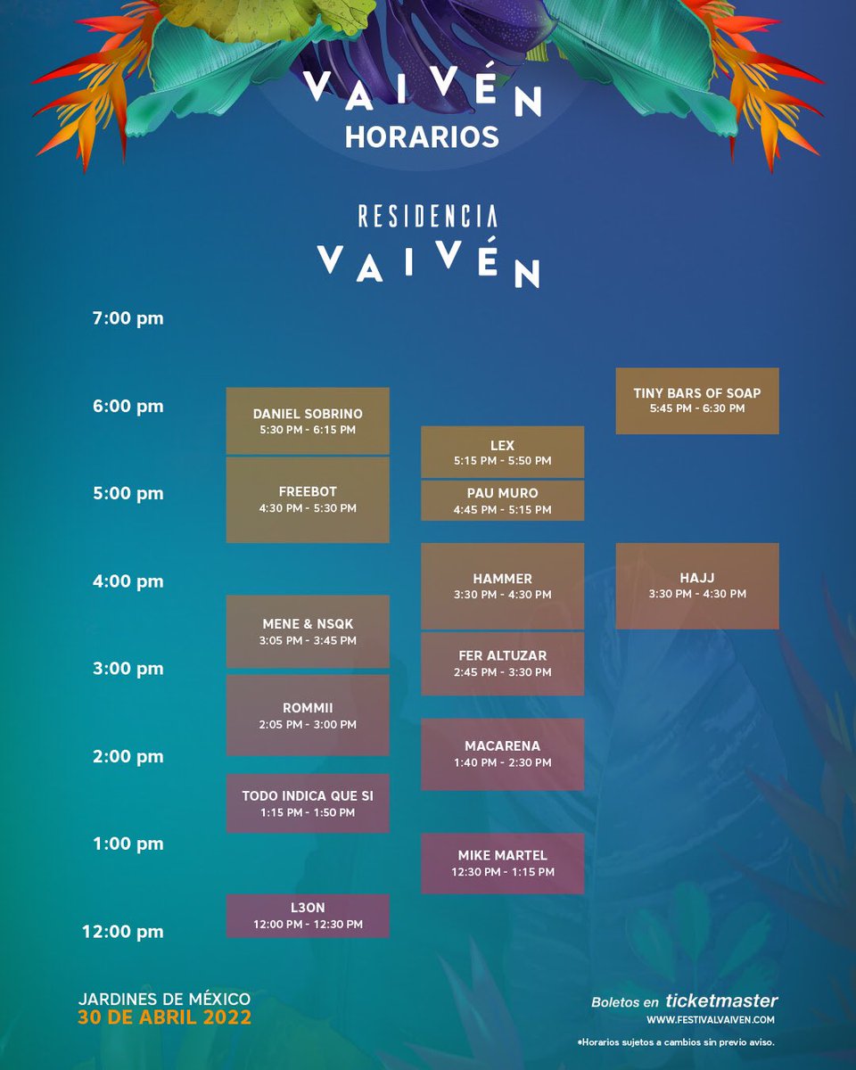 Tiny Bars Of Soap se presentará el 30 de abril en el Festival Vaivén, compartirá escenario con Monolink, Tom &amp; Collins, Jan Blomqvist, JUNGLE y mucho más. 

Recientemente estreno nuevo sencillo titulado Dosis 04: Sin Hacer Caras. Disponible: open.spotify.com/album/4HkcsbgD…