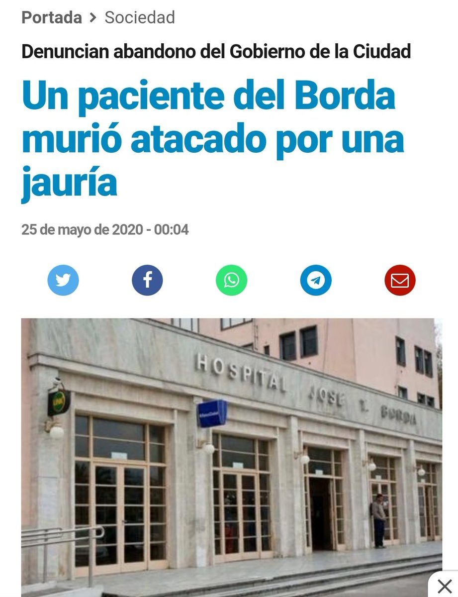 Bueno es recordarle al señor jefe de gobierno de la ciudad que en el Hospital Borda han pasado cosas muy graves durante su gobierno, y no creo que sea por la ley de salud mental