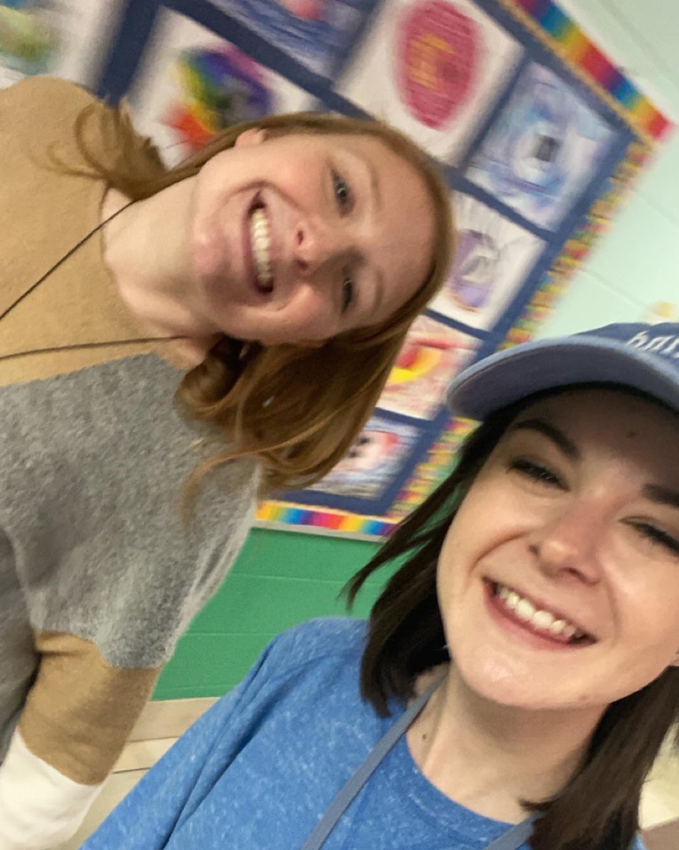 MCooper_teach's tweet photo. Teammate appreciation post💙💛 

**Had to scroll back pretty far to find a pic with Graup (notice the masks)…he seems to always miss picture time🤷🏻‍♀️ https://t.co/SwX7TC44WV