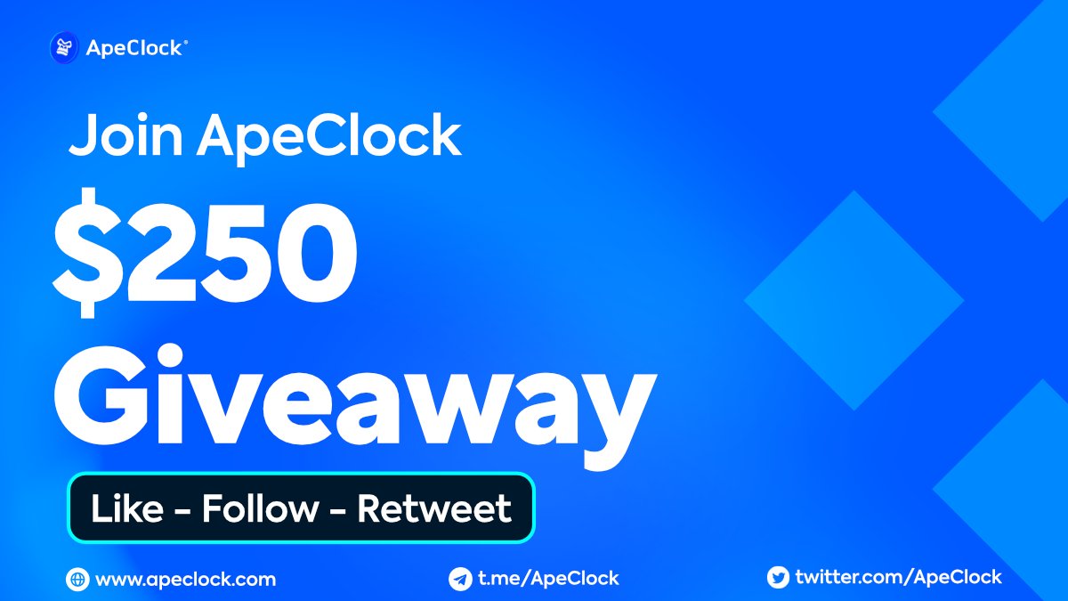 ApeClock's tweet photo. $250 BNB Giveaway!💸

How to enter:
💙Like
💙Retweet
💙Follow 
💙Join Telegram: 
👉https://t.co/nFG8UGbTNB

💙Comment with the hashtag #ApeClock

📸 Bonus points for creativity!
🎉 3 winners

#ApeClock #SAFUUFORK #bsc #BinanceSmartChain #TitanoFork #BSCGemAlert #BSCGem #RebaseAPY https://t.co/snj4vg9Urm