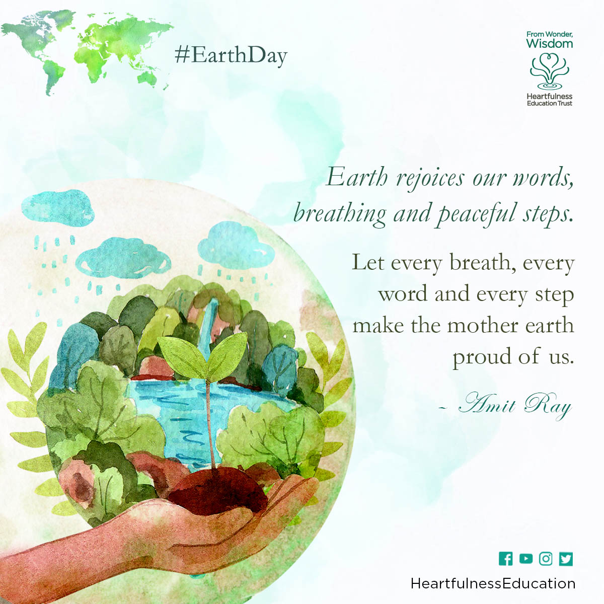 HFNEducation's tweet photo. This Earth Day, how do you educate your child about making peaceful steps in making Mother earth proud?
Comment below!
#EarthDay #EarthDay22 #MotherEarth #environment  #children #peace #life #wisdom #FridayFeeling #education #heartfulnesseducation #meditation #heartfulness #Daaji https://t.co/gaNyYpY1W3
