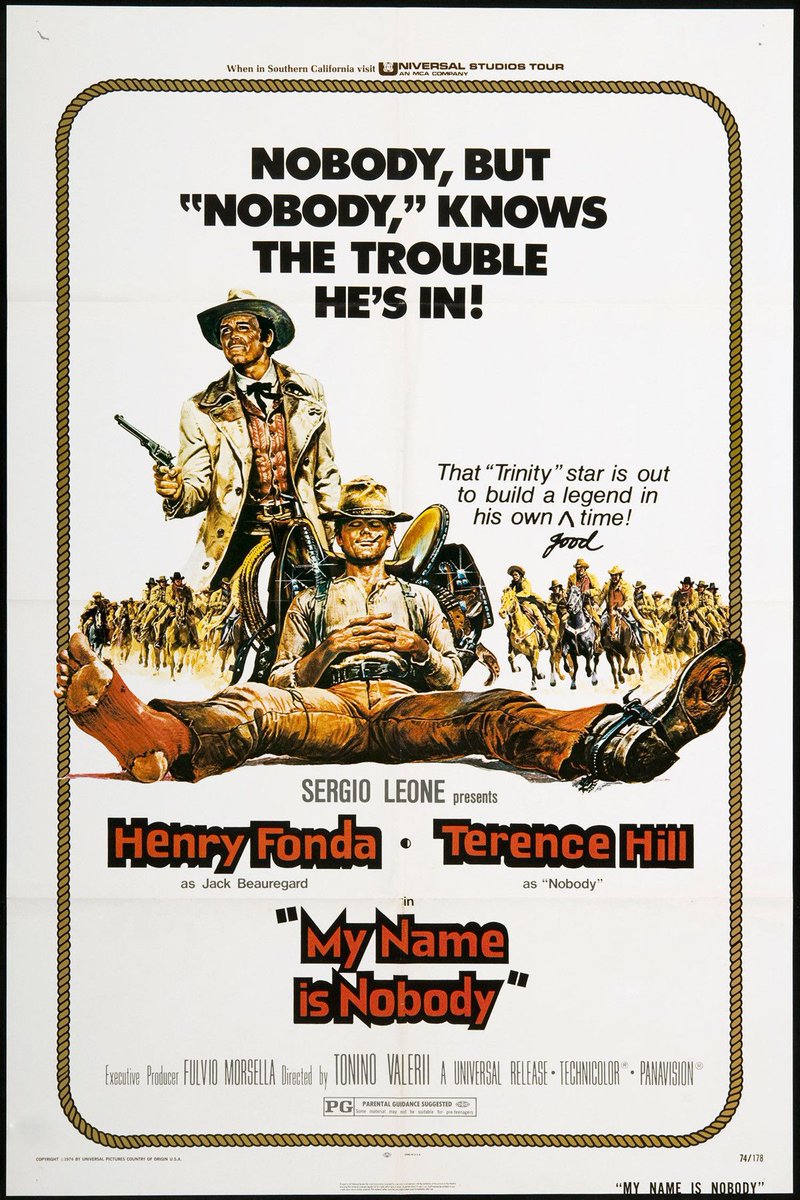 My Name is Nobody (1973) is the story of an aging but legendary gunfighter whose journey to retire peacefully to Europe is interrupted by a mysterious joker who wants to draw him into a mythic final battle with "The Wild Bunch." A western fairytale.