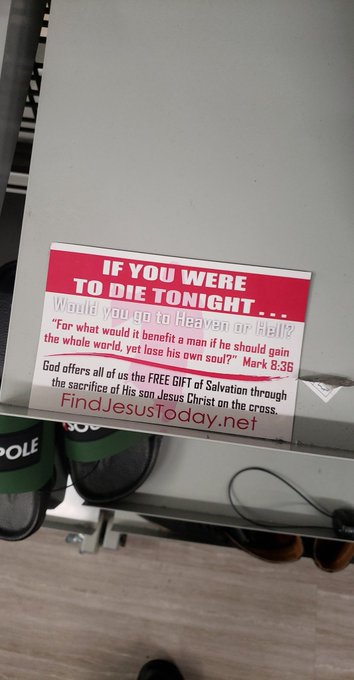 Bruh someone left this under some shoes ☠ christians be wylin https://t.co/owYAPO2wSs