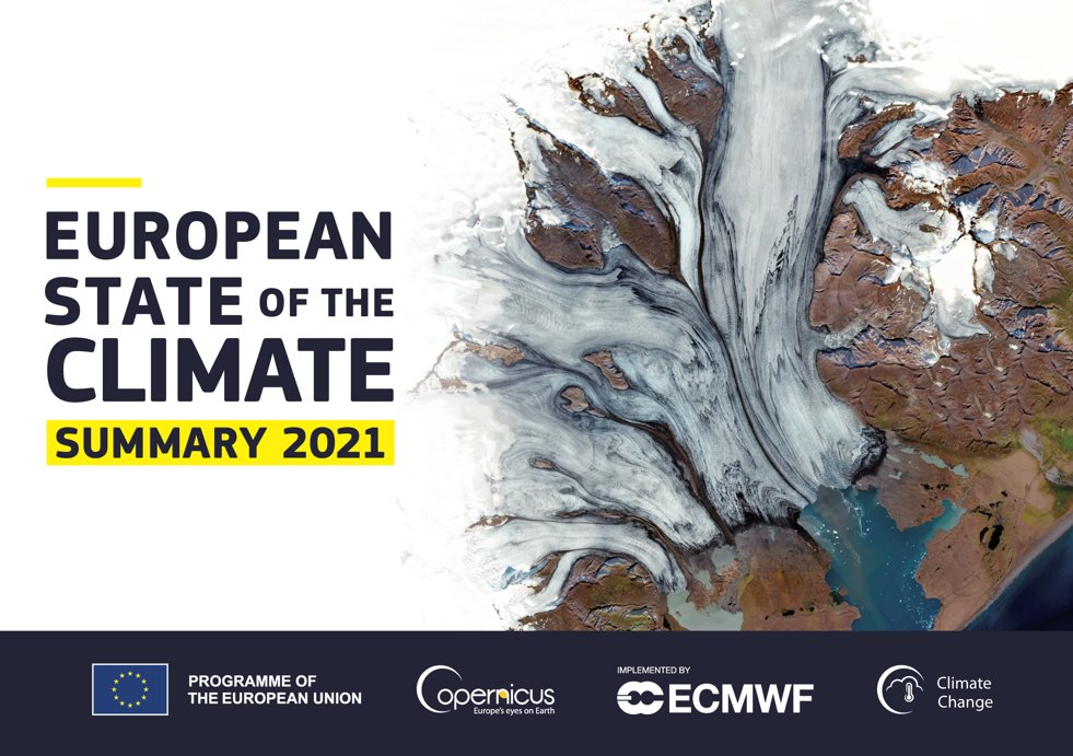📢The European State of the Climate 2021 #ESOTC report has just been published‼️

It analyses data from our #CopernicusClimate Service which have become a global reference for monitoring our changing planet🛰️🌏♨️

Discover the report's many findings at👇
e.copernicus.eu/ESOTC2021