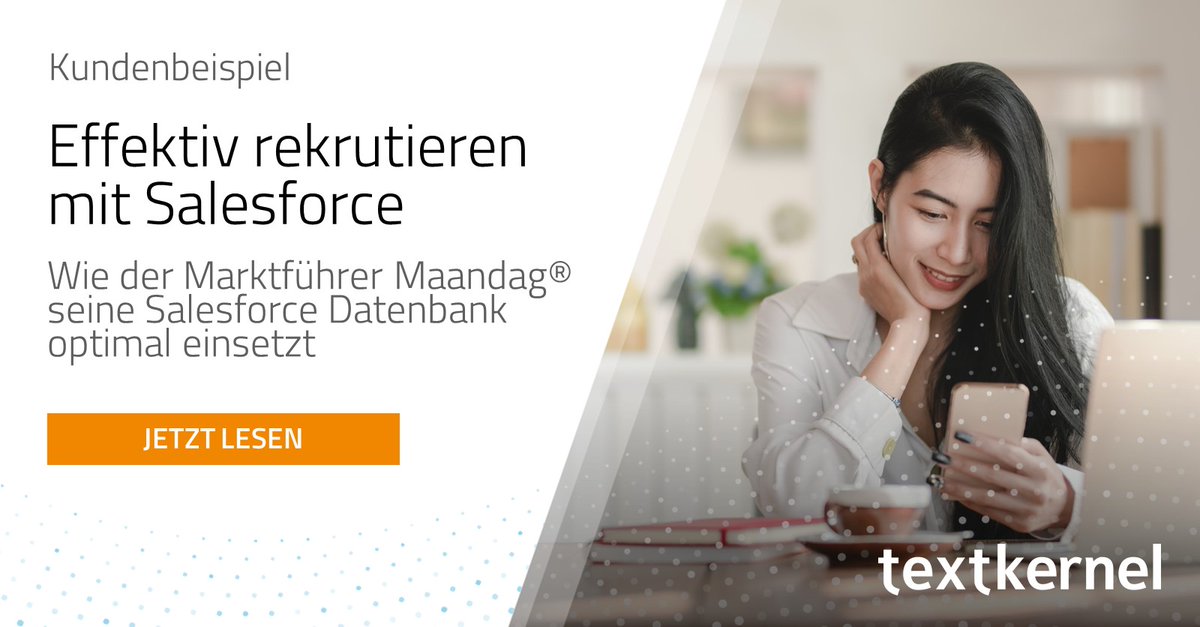 TextkernelDACH's tweet image. Lesen Sie, warum der niederländische Personaldienstleister Maandag® auf die komplette Produkt-Suite von von Textkernel vertraut – direkt integriert in die eigene Salesforce-Umgebung.

hubs.ly/Q018s1CG0