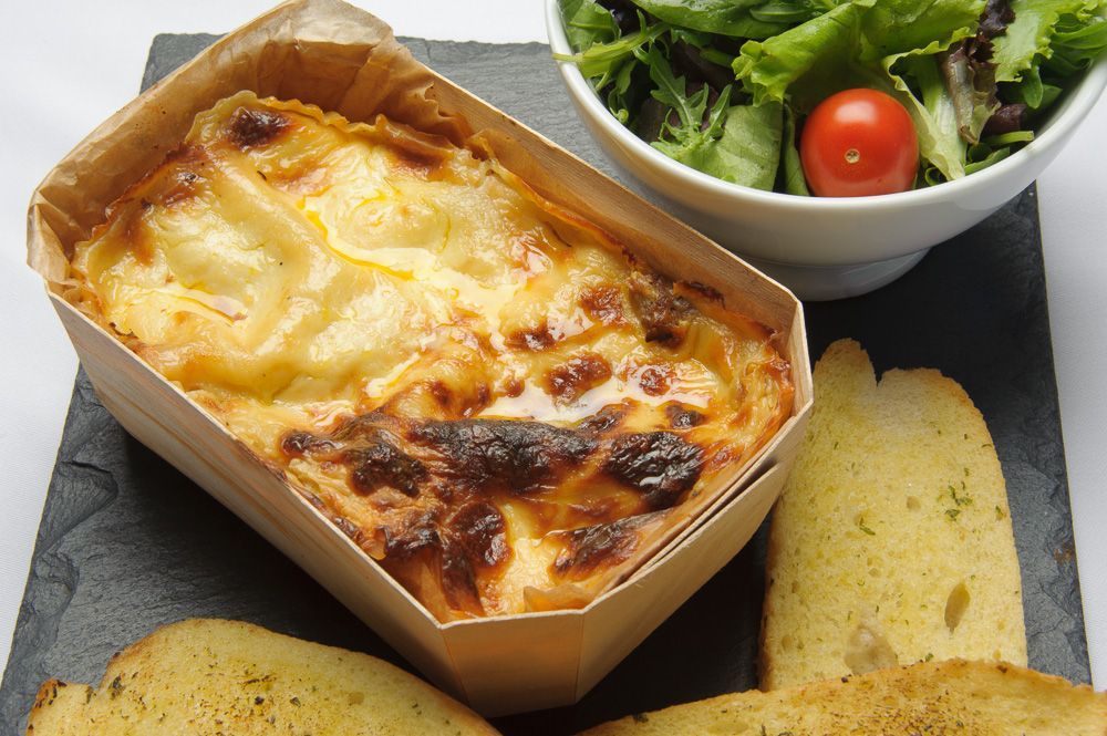 Vegetarian Lasagne, popped in the oven in its wooden box and served with salad and perhaps some garlic bread #yum #buylocal #buybritish #homemade #ReadyMeals #vegetarian #janeskitchenfood