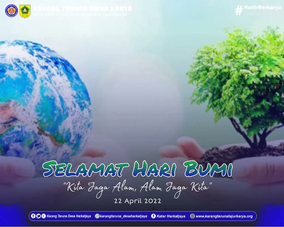 Selamat Hari Bumi 22 April 2022 🌏🌍🌎🌱💧
"Kita Jaga Alam, Alam Jaga Kita".
#HariBumi2022
#HadirDanBerkaryaUntukMasyarakat
#AdhityaKaryaMahtvaYodha
#SalamKesetiakawananSosial