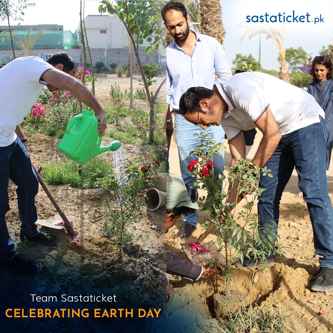 sastaticketpk's tweet photo. On Earth Day, let us promise to plant one tree, one person every year and we will have a much greener and happier planet to live on as every small effort counts. Happy Earth Day to you
#sastaticket #earthday2022 #greenenergy #plantlife #cleanenvironment #keepenvironmentgreen https://t.co/y26ckR9su9