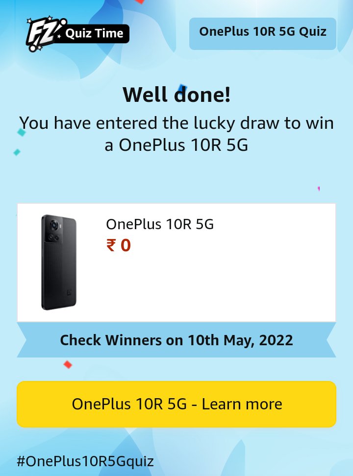 LaxuNyr's tweet photo. @amazonIN , @OnePlus_IN 
#OnePlus10R5GQuiz 
#OnePlus10R5G 
#amazonmobileinsider https://t.co/xawqupiG9S