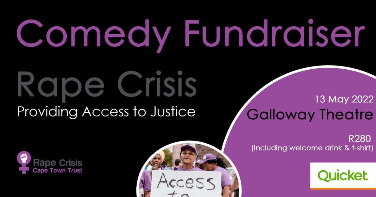 CT Beloveds:

This week has been heavy for GBV survivors on the TL. Our friends at <a href="/RapeCrisis/">Rape Crisis Cape Town</a> are helping immensely so we thought we'd give back with some laughter as medicine💜💜

Funds go straight to this incredible organization. Tix sales are opening soon so RT &amp; get ready!🥳