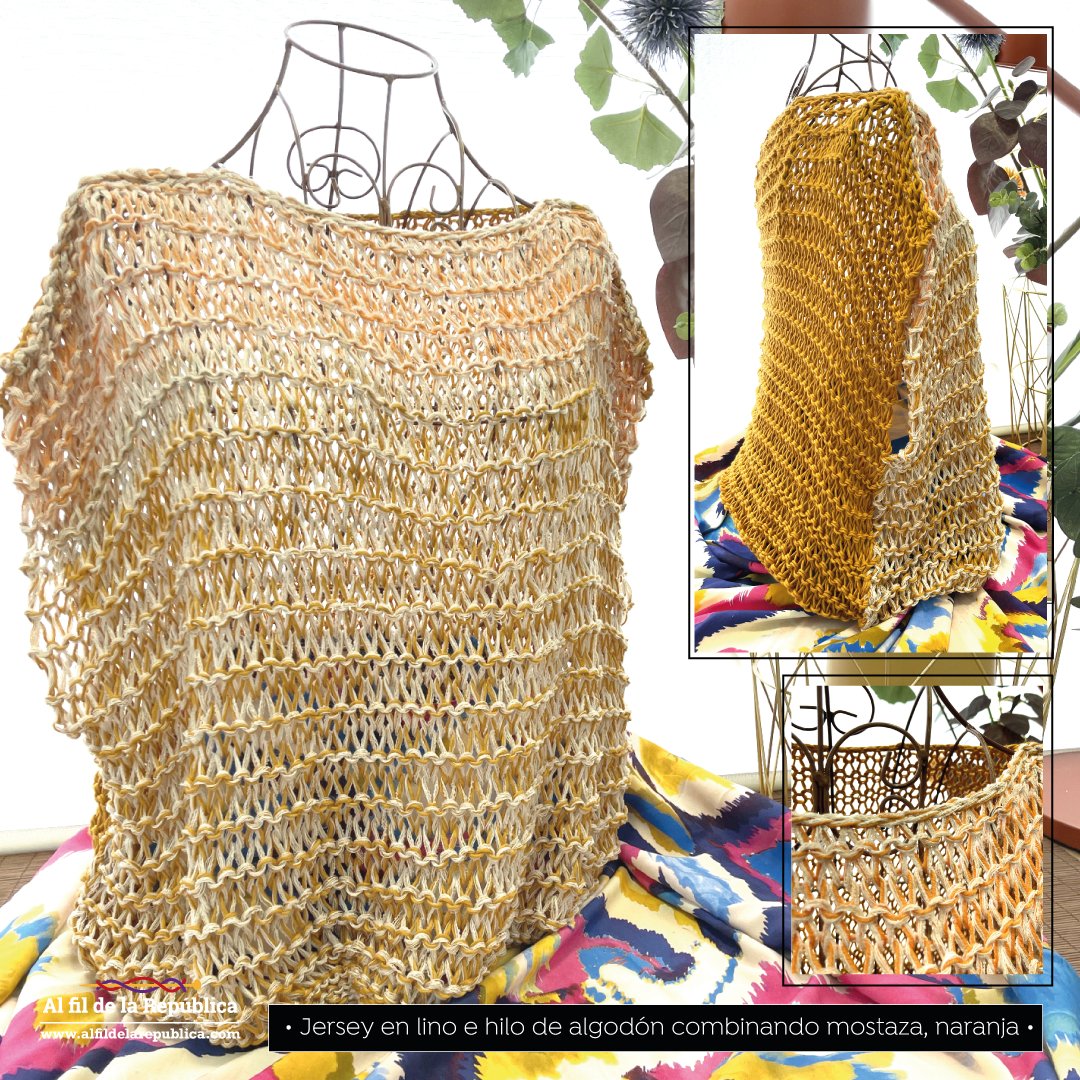 FilRepublica's tweet photo. 🙋‍♀️ Jersey en lino y algodón 100% orgánico 🧶 combinando mostaza, crema y naranja  🌐 https://t.co/C31xkn4qVt 👉 Pedidos al 💬 647 785 993 👉 Pagos📱 Bizum➕ Gastos de envío ✅ Entrega gratuita en 🆓 Vinaròs. https://t.co/Btj4ipsNEW