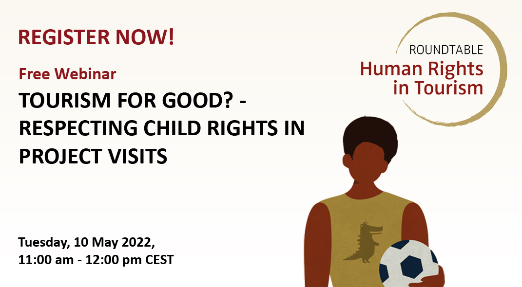 HRinTourism's tweet photo. Are there #projectvisits involving #children in your #tourism portfolio? #ChildRights are #humanrights and have to be protected and respected! Register now and look forward to inputs from @ECPATgermany & @Kliptown Youth Program (KYP)👉https://t.co/LJ1DrjAqHG
#ResponsibleTourism https://t.co/hbTzcQtEtl