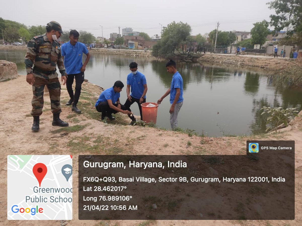 CPhhp's tweet photo. #PuneetSagarAbhiyan
#NCCforEnvironment
A cleanliness drive was carried out by 5 Har Bn NCC, Gurgaon, at Basai water body , Gurgaon under Puneet Sagar Abhiyan . Awareness Rally was organised with a view of both conserving and cleaning water bodies . https://t.co/3MB2NCOkbo