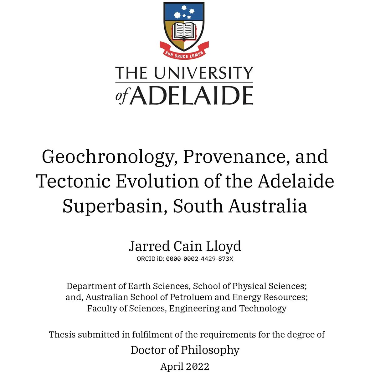 #PhD submitted for examination. #AcademicTwitter #research #science #geology <a href="/UniofAdelaide/">Uni of Adelaide</a> <a href="/GradSchoolUofA/">Adelaide Graduate Research School</a> <a href="/UofA_SET/">Faculty of Sciences, Engineering and Technology</a>