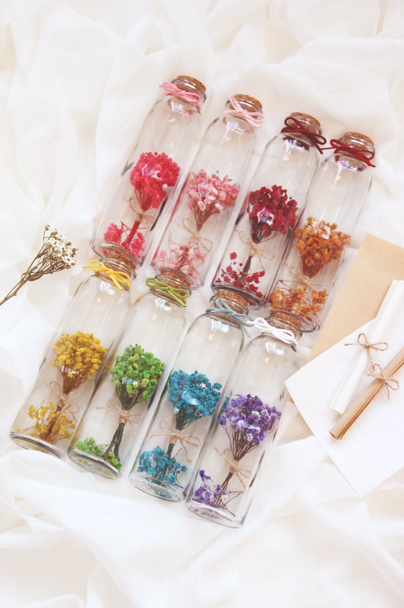 [RT감사합니다]
알록달록❤️ 8가지 색상의 안개꽃을 담은 감성 가득 유리병 꽃편지를 만나보세요🙌🏻
변함 없는 프리저브드 안개를 유리병에 담았습니다
오래 보실 수 있기 때문에 선물로는 물론, 인테리어 소품으로도 활용하실 수 있어요!