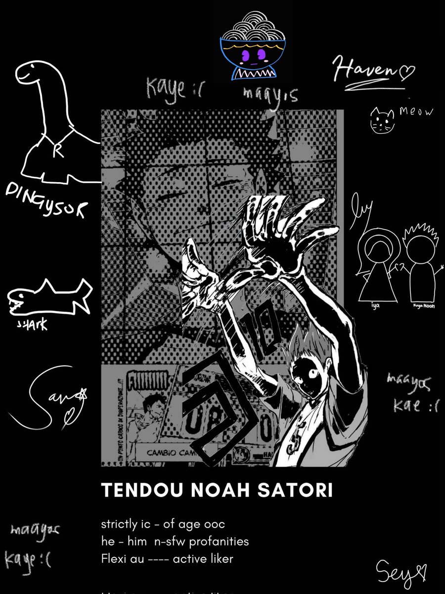 ︎ 

︎ 
tendou "noah" satori.  #hqrp. like and retweet 2 be mutuals.
︎ 

︎