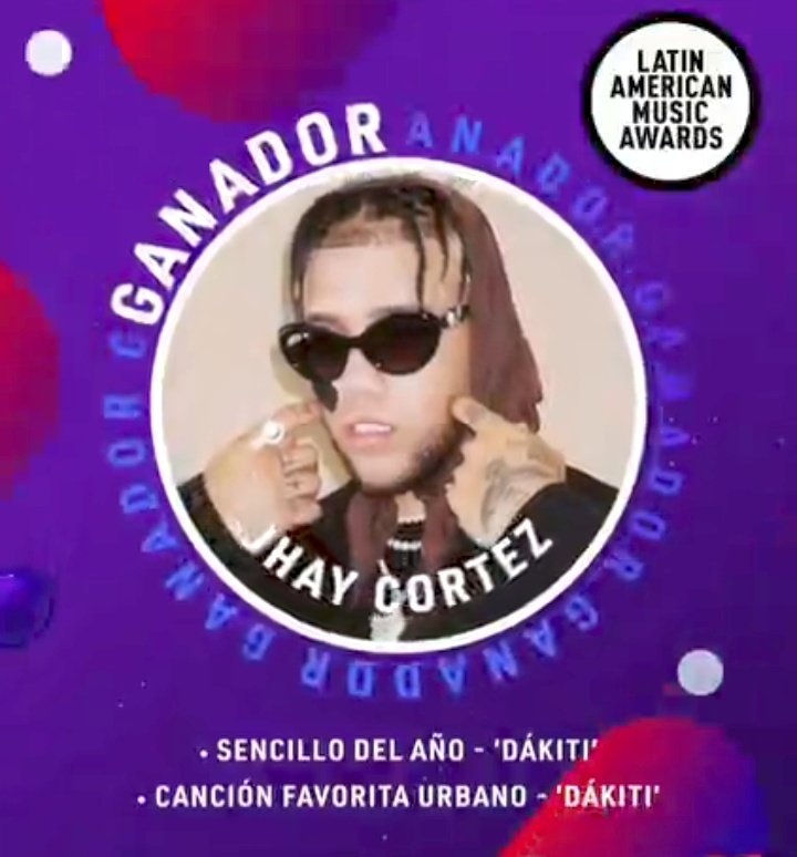 JCCharts's tweet photo. “Dakiti” won Song Of the Year and Favorite Urban Songs at #LatinAMAs https://t.co/iy3xcwUHmb