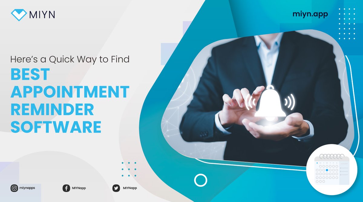 AppMiyn's tweet image. Appointment reminder software is faster than emails. As it will send reminders through both text messages and emails. So, if a client misses the email he will see the text reminder..
miyn.app/best-appointme…
#bestappointmentschedulingsoftware #bookingsoftwareforsmallbusiness #MIYN