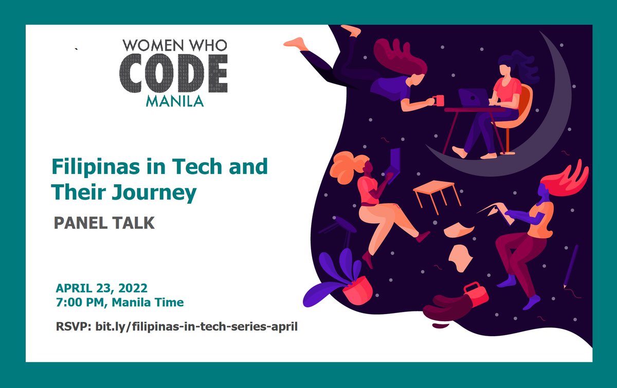 WWCodeManila's tweet photo. Tag and invite your friends, see you at #FilipinasInTech! ๐ฉโ๐ป๐จโ๐ป๐งโ๐ป
RSVP: https://t.co/pFJffyQvna
Date: April 23, 2022
Time: 7:00 PM, Manila Time
This event will be live streamed in our community social media pages:
Twitch: https://t.co/3Y6CHcdjy9
Facebook: https://t.co/T8eAN9vJqr https://t.co/EECHxSRrTs