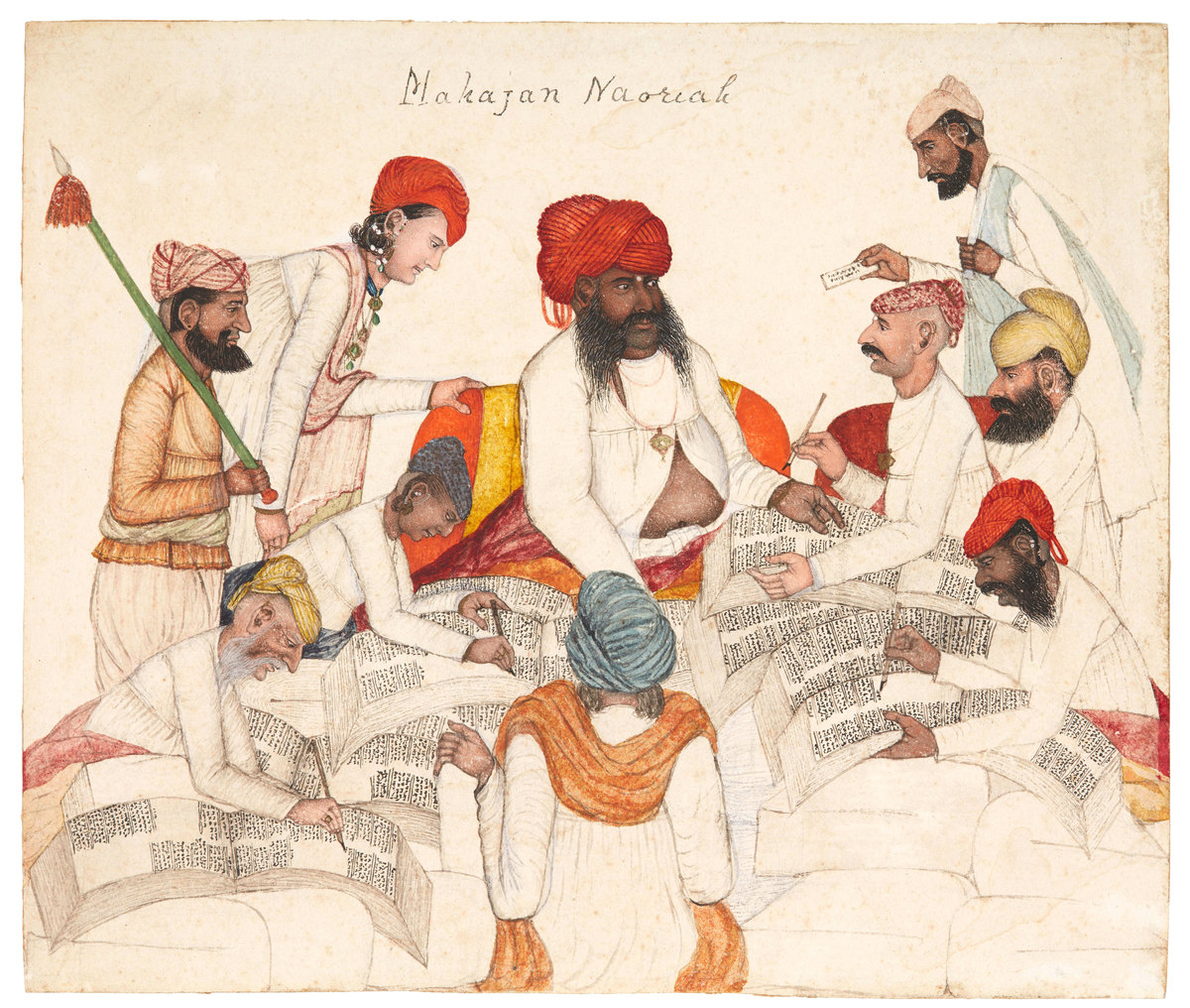 ssharadmohhan's tweet photo. Either the Naoriah Banker was quite a 'Vela', happily posing for portraits or the artist Sani of #Jalandhar had a fixation towards him. Seen so many c1860 AD #CompanyPainting on him like #DavidCollection (1), Bonhams and now, this trio from @NMnewdelhi posted by @DalrympleWill https://t.co/6KbIQfpiz9
