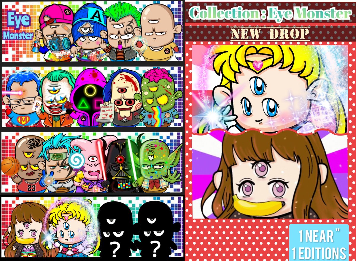 " New drop "
หนุ่มๆในทีม Eye Monster 👁 ดี้ด้ากันใหญ่ มีสาวๆ มาร่วมทีม อีก 2
น้อง moon ja สายเวทย์ กะ น้อง na ja สายคาวาอิ 🥰 
🌈 Eye Moon Ja # 017
paras.id/token/x.paras.…
❄ Eye Na Ja # 018
paras.id/token/x.paras.…
ฝากผลงานด้วยนะครับ 🥰