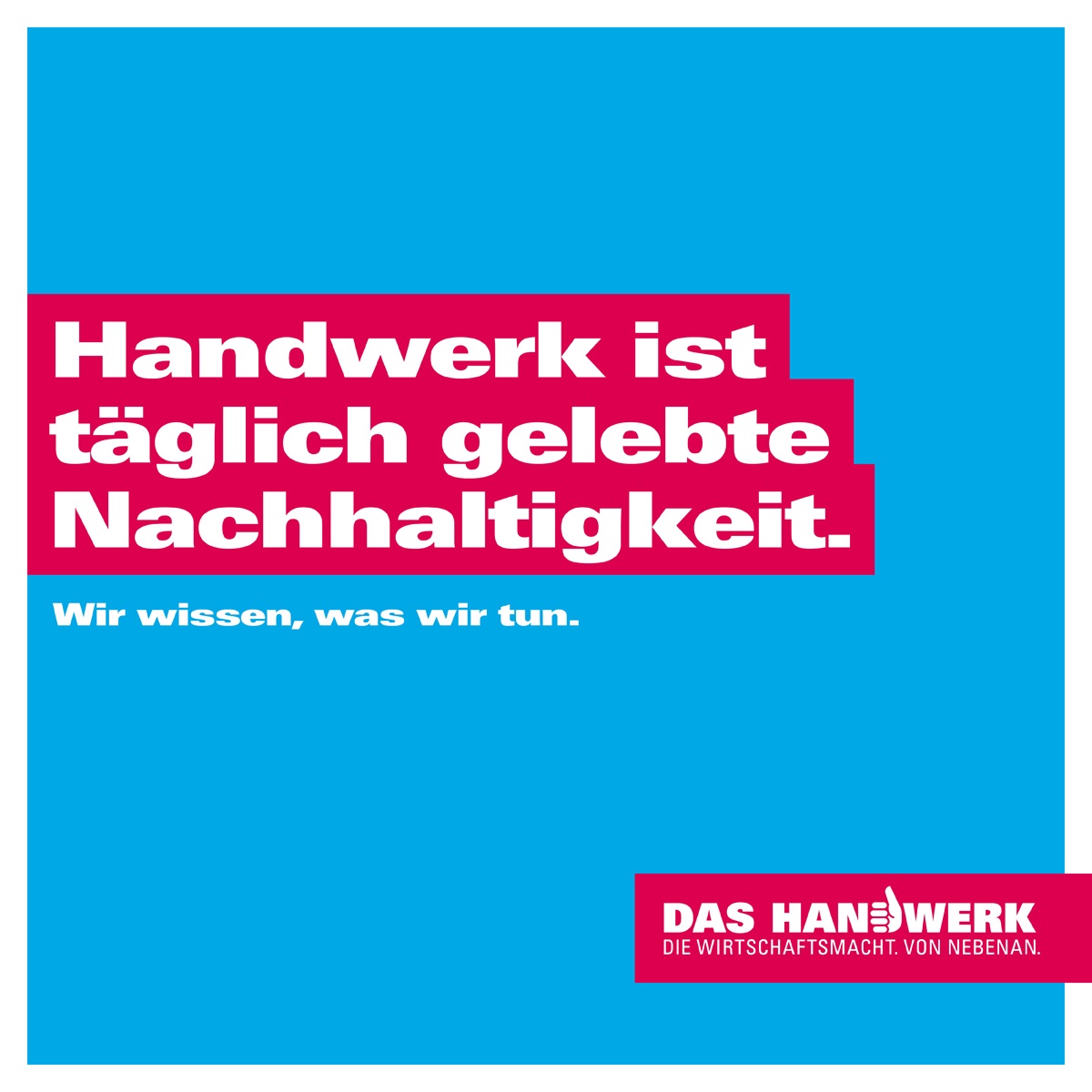 Handwerk ist täglich gelebte #Nachhaltigkeit. Damit Handwerksbetriebe dies offensiv nach außen kommunizieren können, gibt es neue Vorlagen im Werbeportal für Betriebe. werbeportal.handwerk.de/Suche?keyword=… 
Denn jeder kann fürs #Klima aktiv sein. Hauptberuflich. Im #Handwerk.
