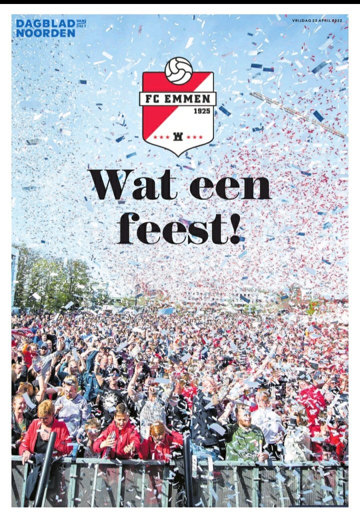 Emmenaren! Vandaag bij <a href="/dvhn_nl/">Dagblad van het Noorden</a> de promotiebijlage vol clubliefde. Bewaarexemplaar voor iedere supporter. Naar de krantenboer of hoogste tijd voor een abonnement voor nog alle nieuws rondom de club: abonneer.dvhn.nl/?gclid=Cj0KCQj…