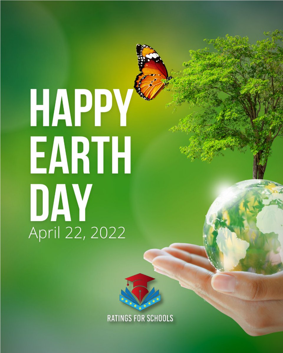 Ratings4Schools's tweet photo. Happy #EarthDay! Let's all do our part to protect our planet and its many resources. We only have one Earth, so let's take care of it! 

#planetprotection #ratingsforschools https://t.co/E5yFktpJ47