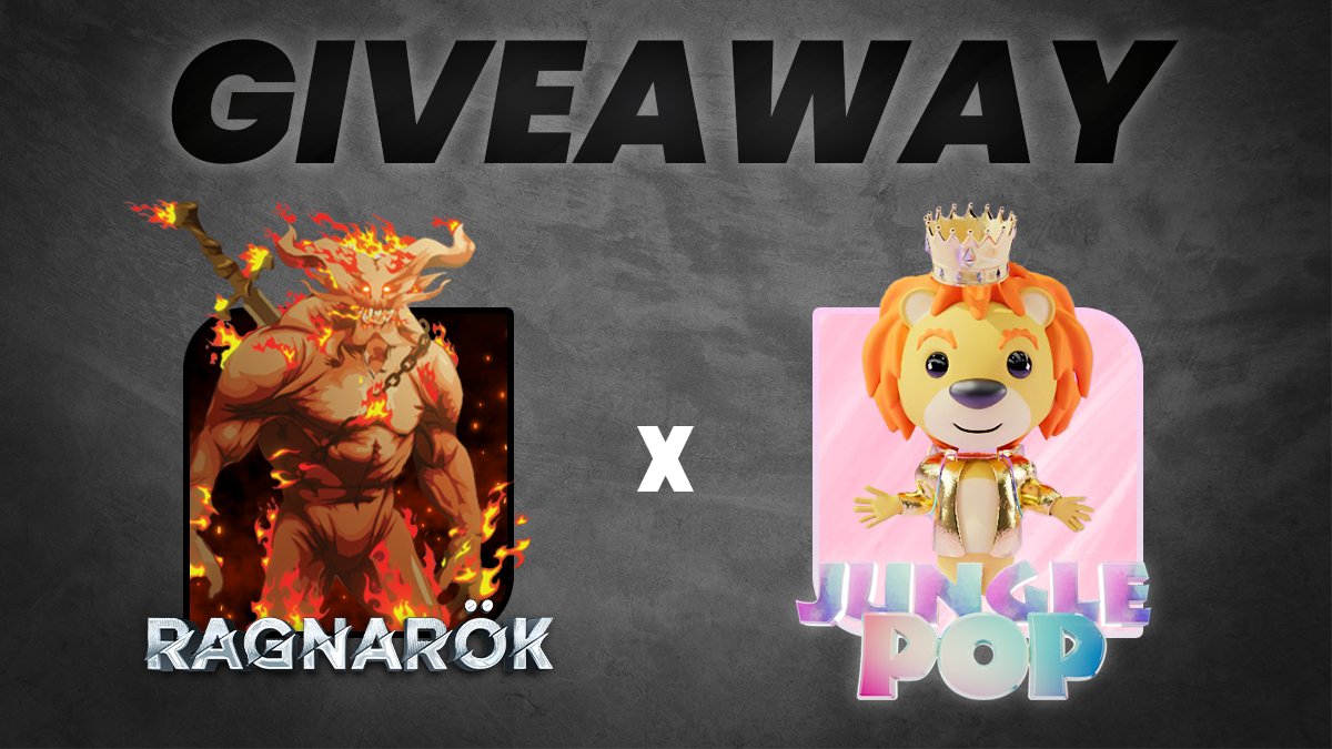 End of Days: Ragnarök (@endofdays_nft) on Twitter photo ⚒️Ragnarok x Jungle Pop⚒️
x3🎁Ragnarok WL spots
x3🎁 Jungle Pop WL spots
To enter:
✅ Like and RT this tweet
✅ Follow
<a href="/Junglepop_NFT/">Jungle POP</a>
+
@Ragnarok_NFT
✅ Tag frens
#NFT #NFTs #nftart #NFTGiveaways #nftcollectors #NFTcommunitiy ⚒️Ragnarok x Jungle Pop⚒️
x3🎁Ragnarok WL spots
x3🎁 Jungle Pop WL spots
To enter:
✅ Like and RT this tweet
✅ Follow
<a href="/Junglepop_NFT/">Jungle POP</a>
+
@Ragnarok_NFT
✅ Tag frens
#NFT #NFTs #nftart #NFTGiveaways #nftcollectors #NFTcommunitiy