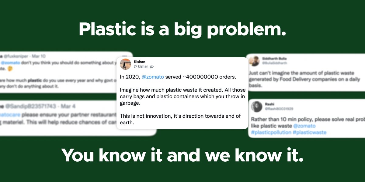 zomato's tweet image. We don't have a post for Earth Day. We have a plan for it.