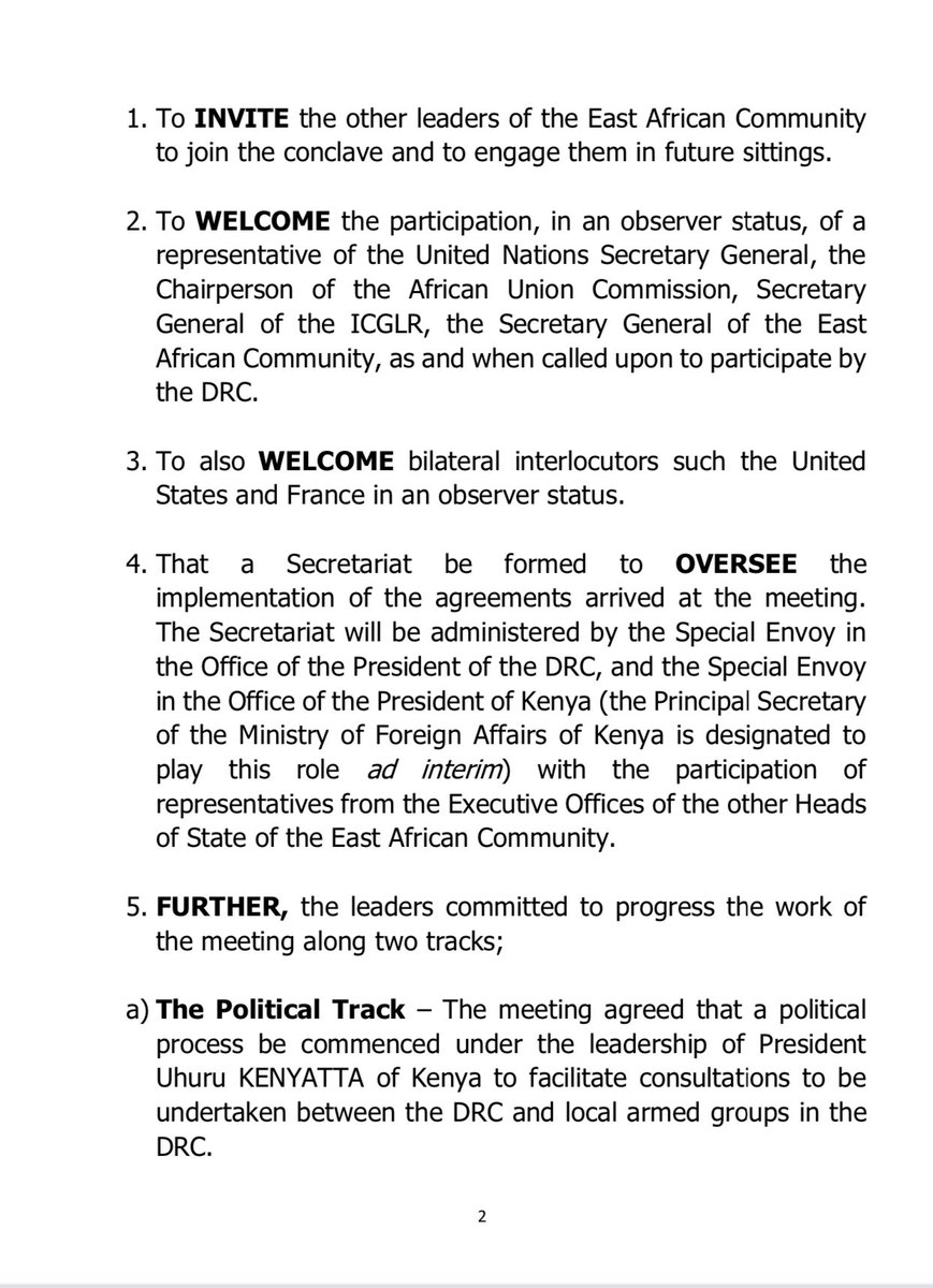 StanysBujakera's tweet photo. #RDC: Tous les groupes armés sont appelés à participer sans condition, au dialogue proposé par Rwanda, Burundi, Kenya, Ouganda avec Kinshasa. A défaut de le faire, ils seront considérés comme des forces négatives manipulées par des pays voisins https://t.co/ypMz3IiCde